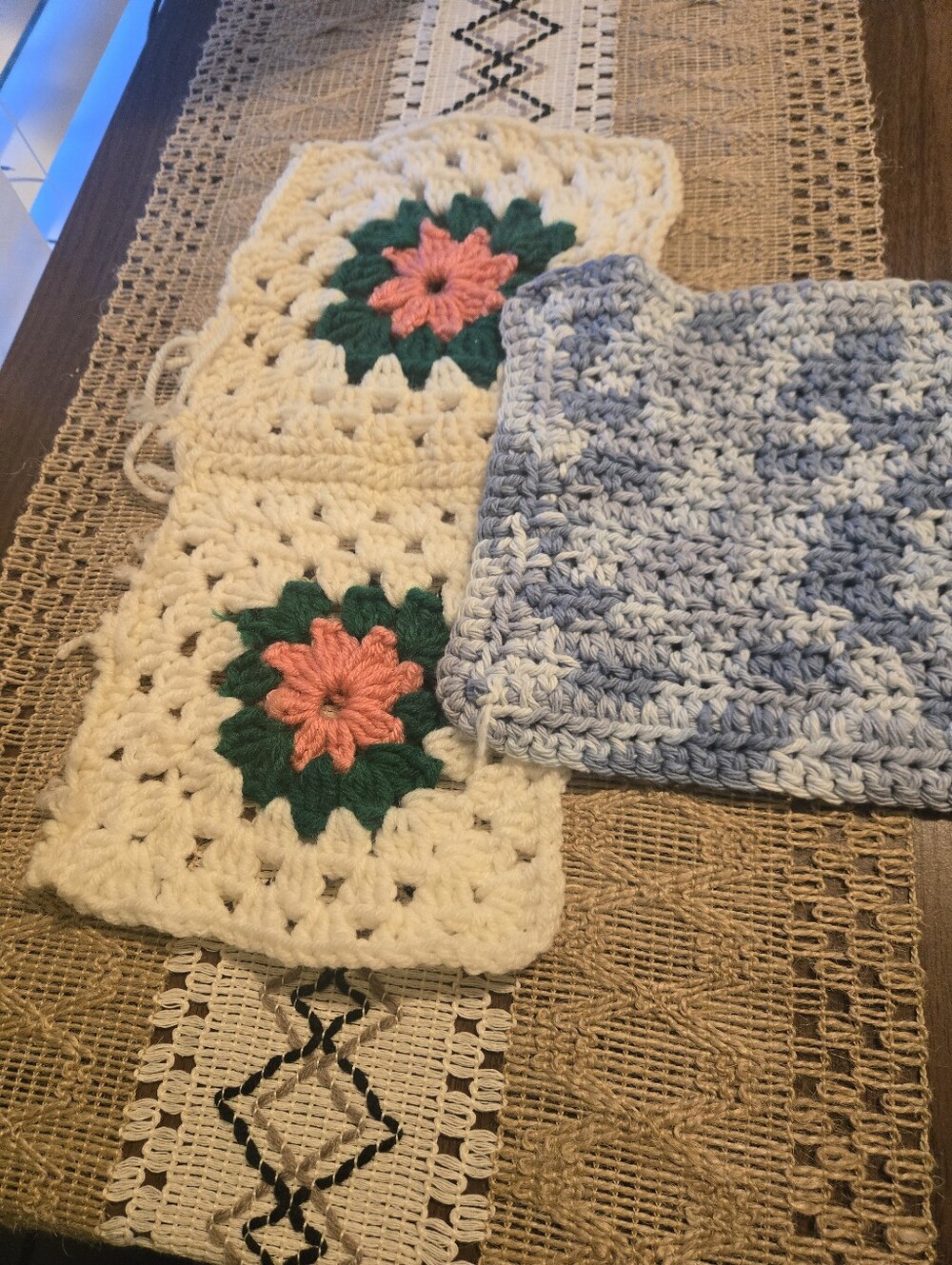 Vintage Crochet Potholders Unfinished